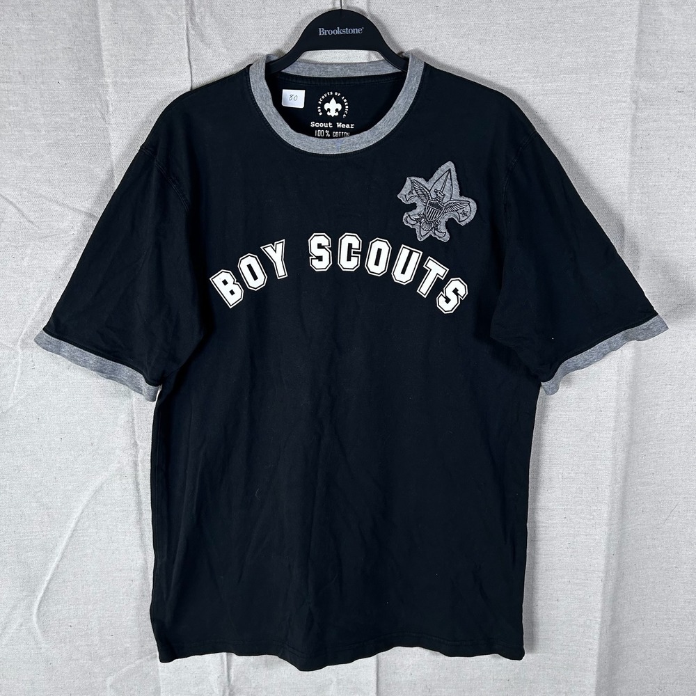 Boy Scouts of America Scout Wear Black Ringer T-Shirt Mens Medium 251003BE